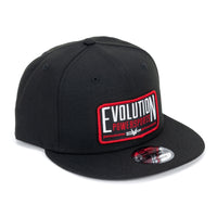 Evolution Powersports Black Canvas Checkered Patch Snapback Hat