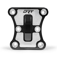 Powder‑coated black DRT radius rod plate on Can‑Am X3