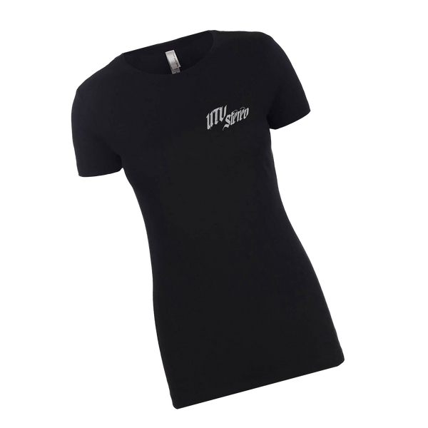 UTV Stereo Women's Signature T-Shirt with Silver Logo | UTVS-A-SHIRT-W-BLK