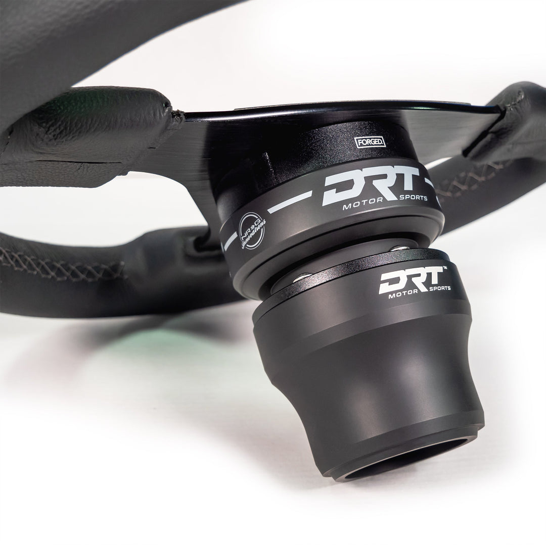 Universal 6-Bolt quick release steering wheel adapter installed