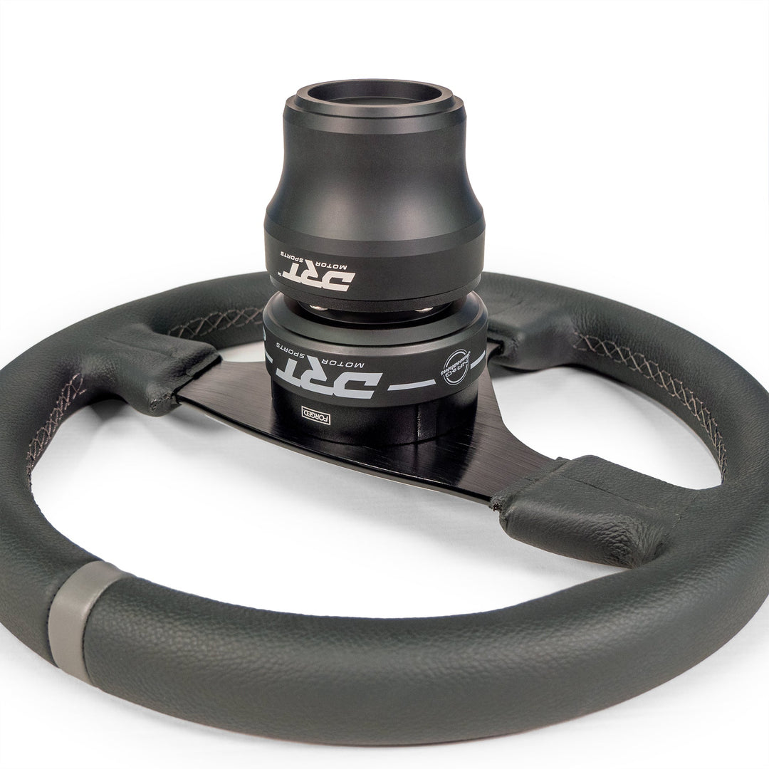 Universal 6-Bolt quick release steering wheel adapter installed