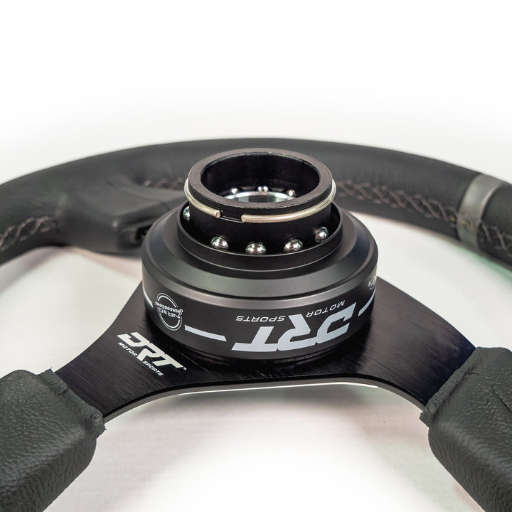 Universal 6-Bolt quick release steering wheel adapter installed