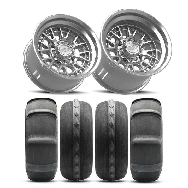 Slayer Non-Beadlock | Gloss Silver Machined + Sandcraft DESTROYER Slayer (Set of 4)