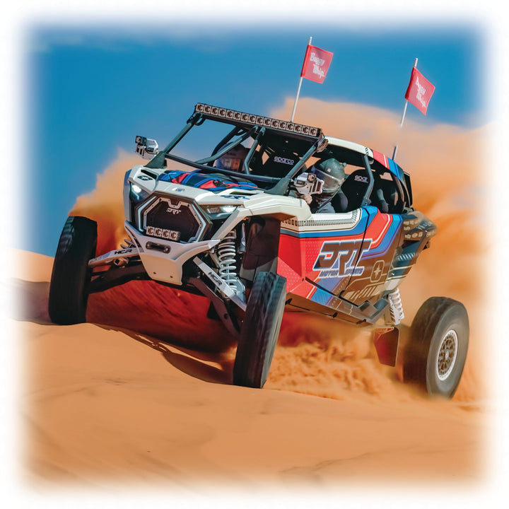DRT Polaris RZR Pro R /Pro S/Turbo R 2022+ riding on sand with the V2.0 Front Winch Bumper