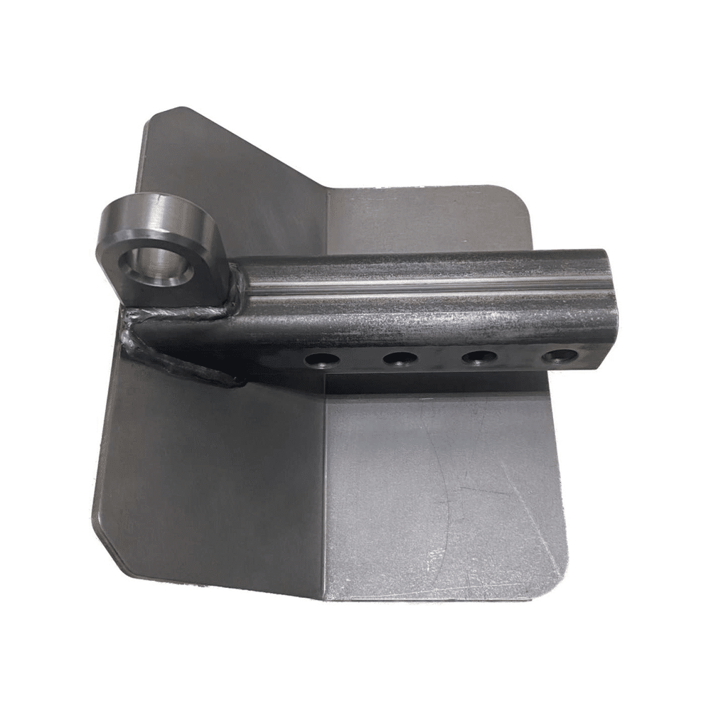 Hitch Skid with Recovery Point by AJK Offroad Horizontal View in Gray