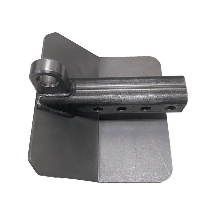 Hitch Skid with Recovery Point by AJK Offroad Horizontal View in Gray
