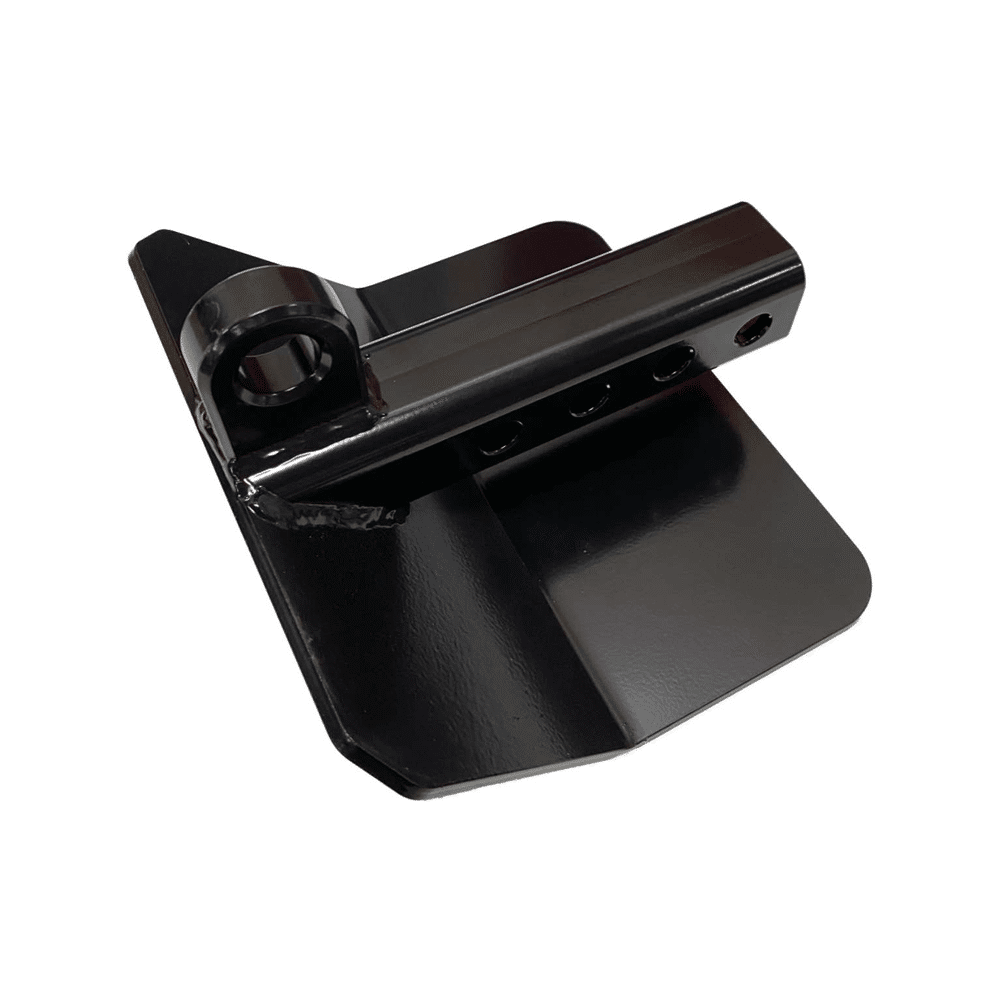 Hitch Skid with Recovery Point by AJK Offroad Side Angle View in Black