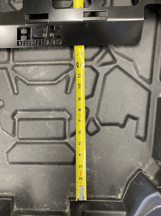 Polaris RZR PRO R Packout Mount by AJK Offroad Installed with Measuring Tape