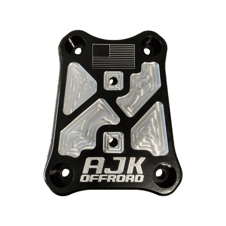 Polaris Pro R / Turbo R Billet Radius Rod Plate / Pull Plate by AJK Offroad Rod Plate in Black 