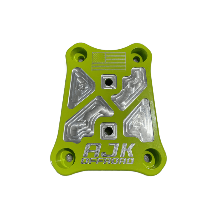 Polaris Pro R / Turbo R Billet Radius Rod Plate / Pull Plate by AJK Offroad Rod Plate in Lifted Lime 