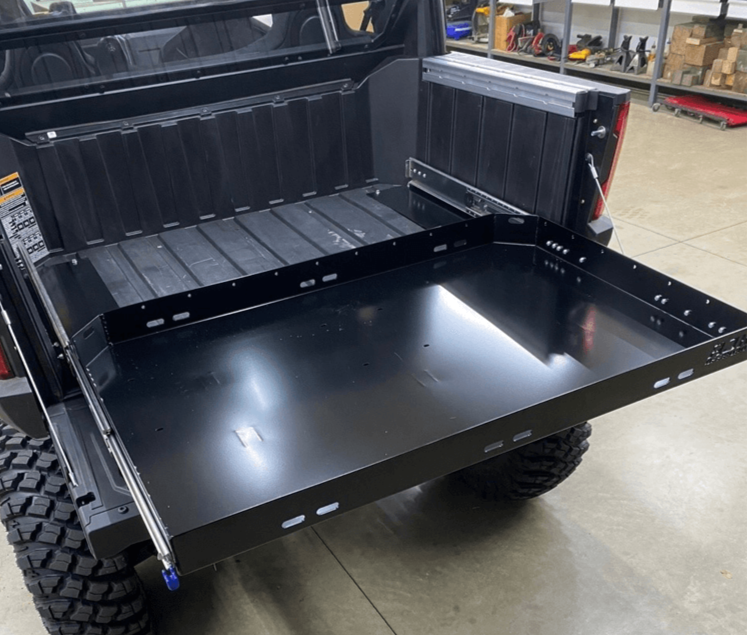 Polaris Xpedition Bed Drawer by AJK Offroad Back Side View