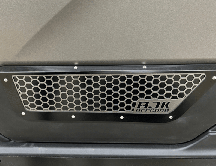 Polaris Xpedition Vented Lower Doors Inserts by AJK Offroad Close Up of Silver Color Vents