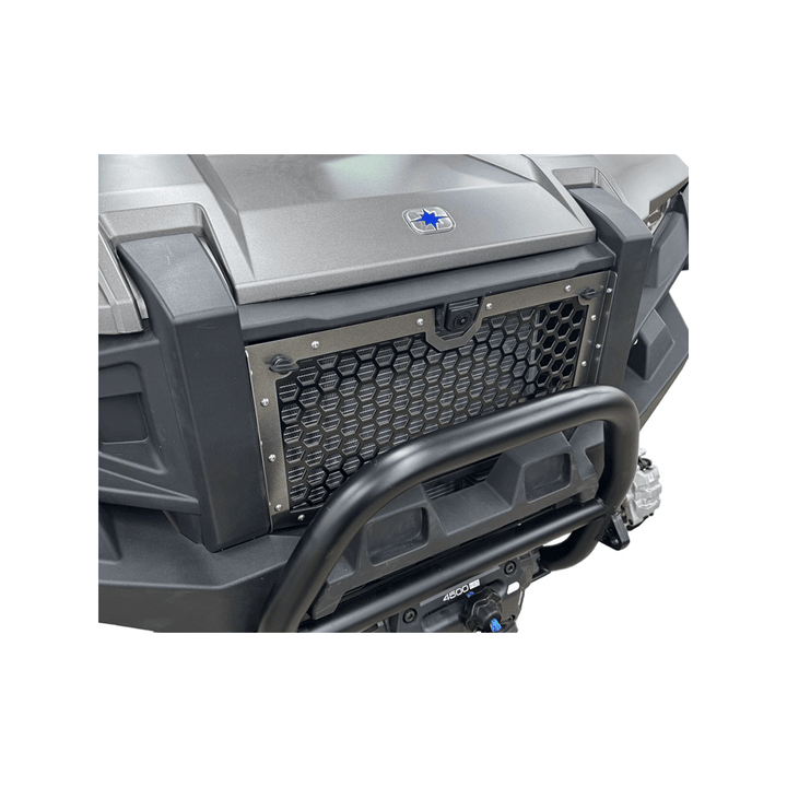 Polaris Xpedition Grill by AJK Offroad in Raw Aluminum Left Side View