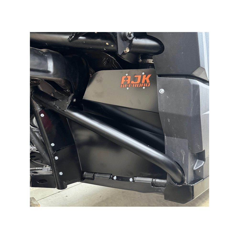 Polaris Xpedition Rear Mud Guards Installed Front Close Up