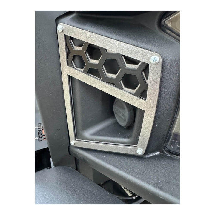 Polaris Xpedition Grill by AJK Offroad Extreme Close Up of Raw Metal Color