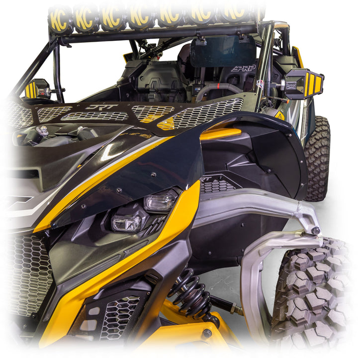 Smooth black ABS fender kit, ready for wrap or paint, for 2024+ Maverick R