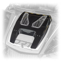 DRT hood scoop featuring expanded hex mesh vents for heat dissipation on Can-Am R