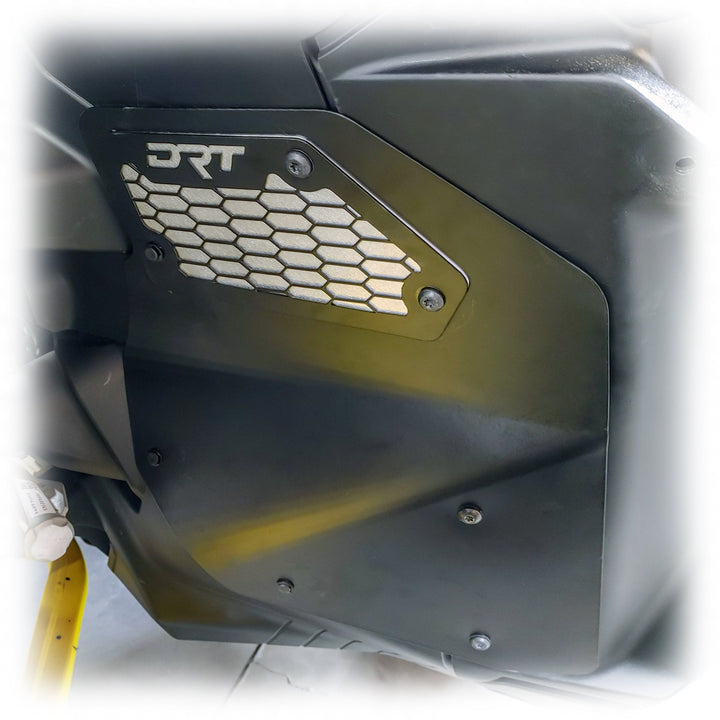 Front aluminum rock guard for Maverick R installed