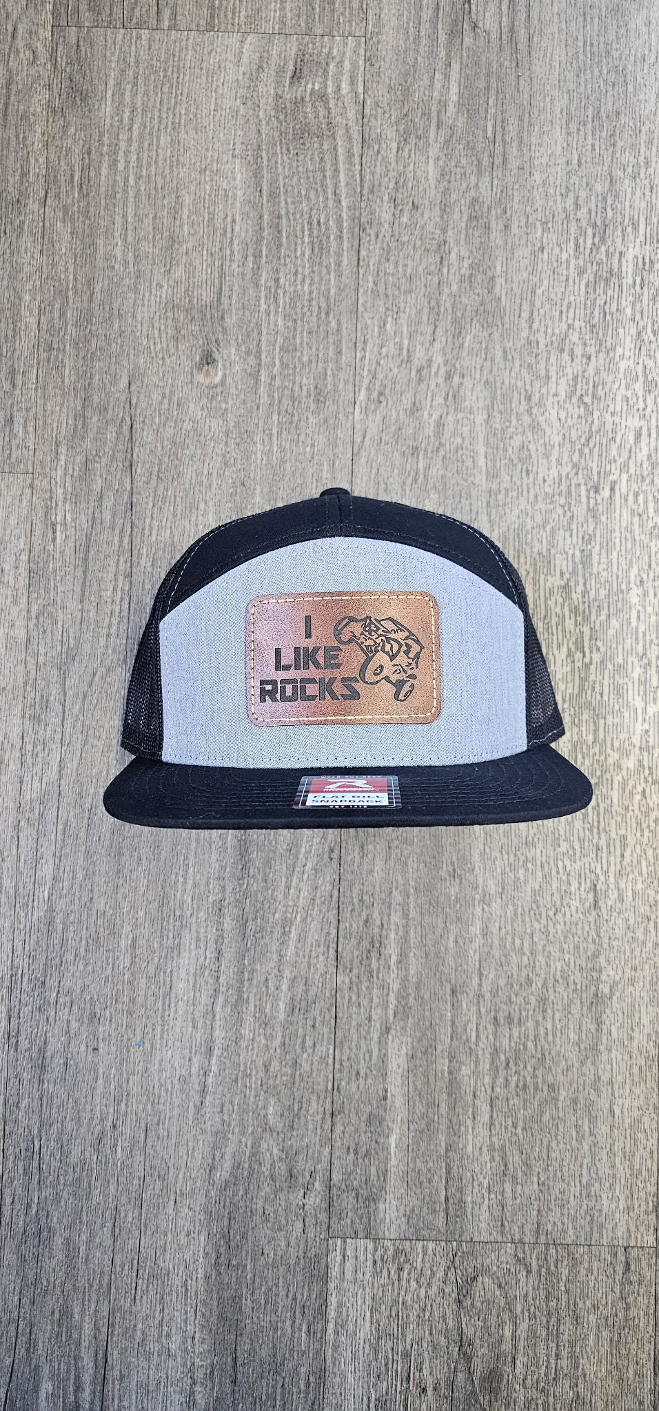 I LIKE ROCKS FLAT BILL HAT BLK/GREY HAT
