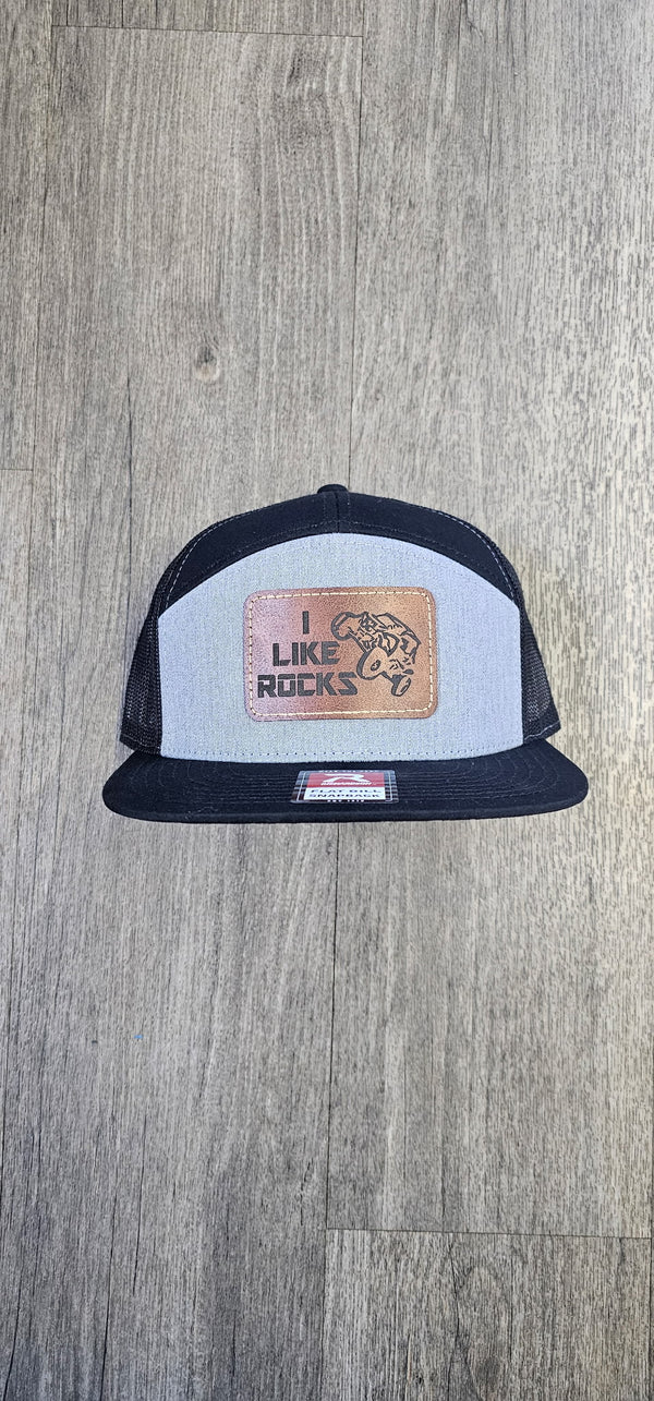 I LIKE ROCKS FLAT BILL HAT BLK/GREY HAT