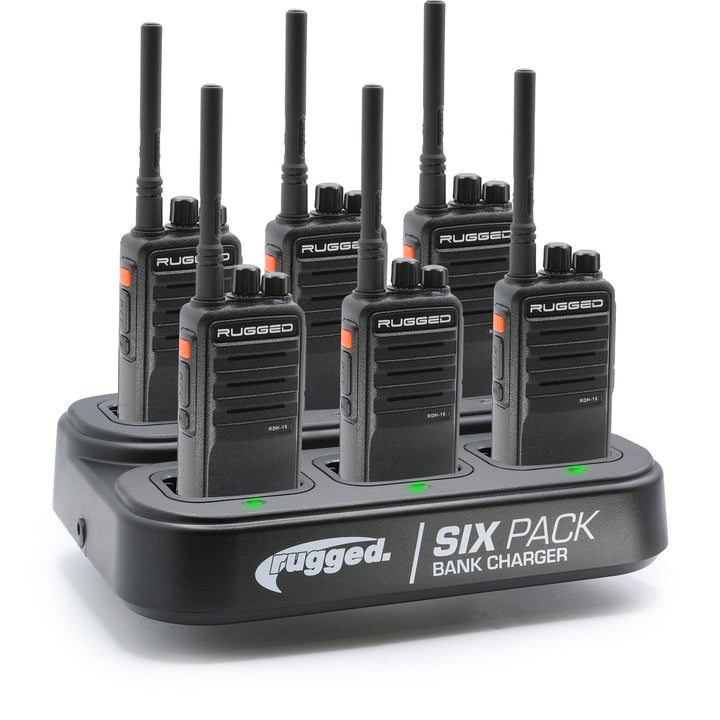6 PACK - Choose Your Business Band Two Way Handheld Radio - RDH-16 - UHF Black