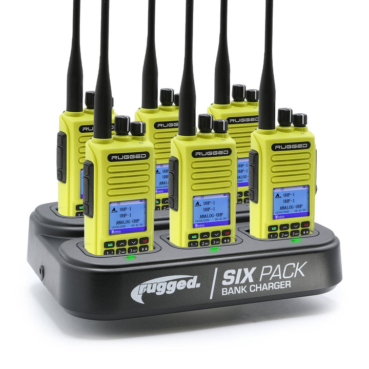 6 PACK - Choose Your Business Band Two Way Handheld Radio - R1 Safety Yellow