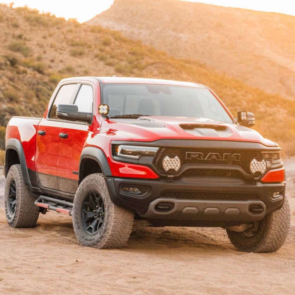 Grille Mount Light Brackets for Two Lights - GEN5 2019+ RAM 1500 Rebel/1500 TRX - # 7346