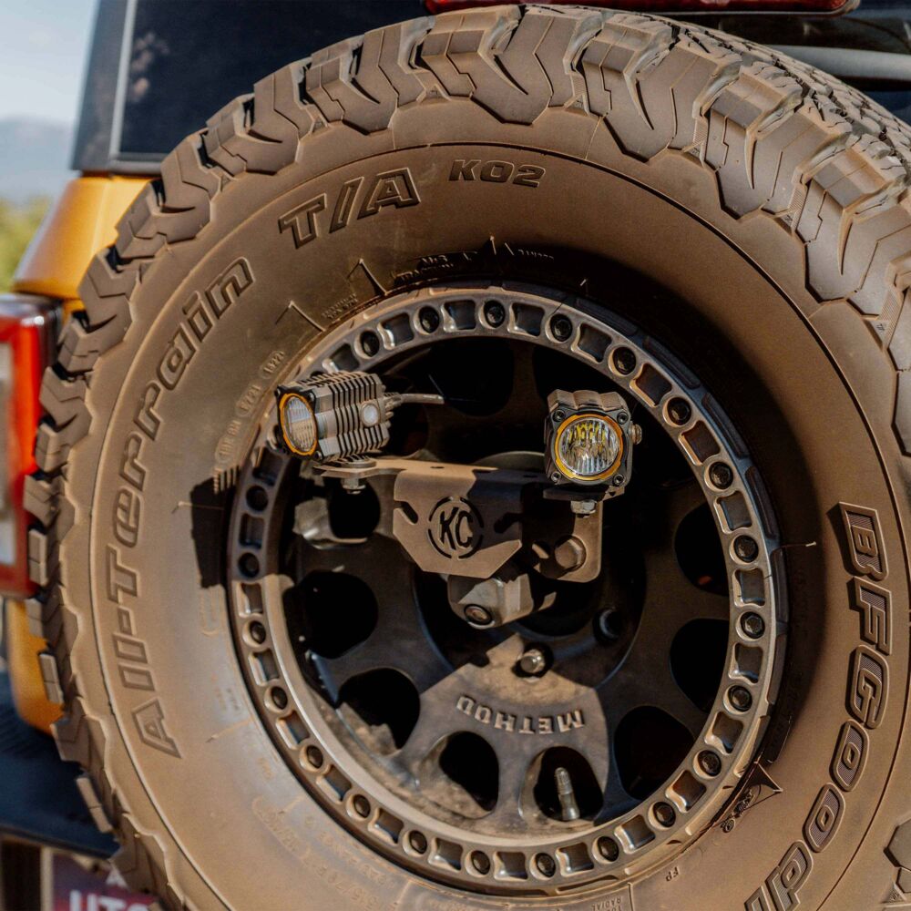 Light Mount - Spare Tire Carrier - GEN4 2018+ Jeep Wrangler JL / GEN6 2021+ Ford Bronco Raptor M14x1.5 Lug Nuts - # 7478