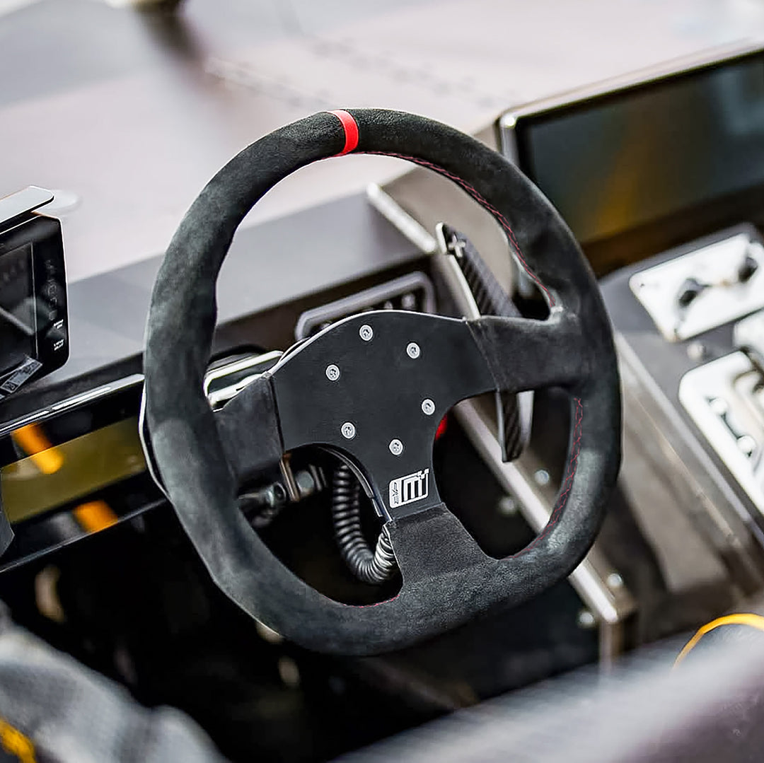 EVP.MOde Race Steering Wheel with Carbon Fiber Paddles and Quick-Release Hub Adapter Kit for Can-Am Maverick R