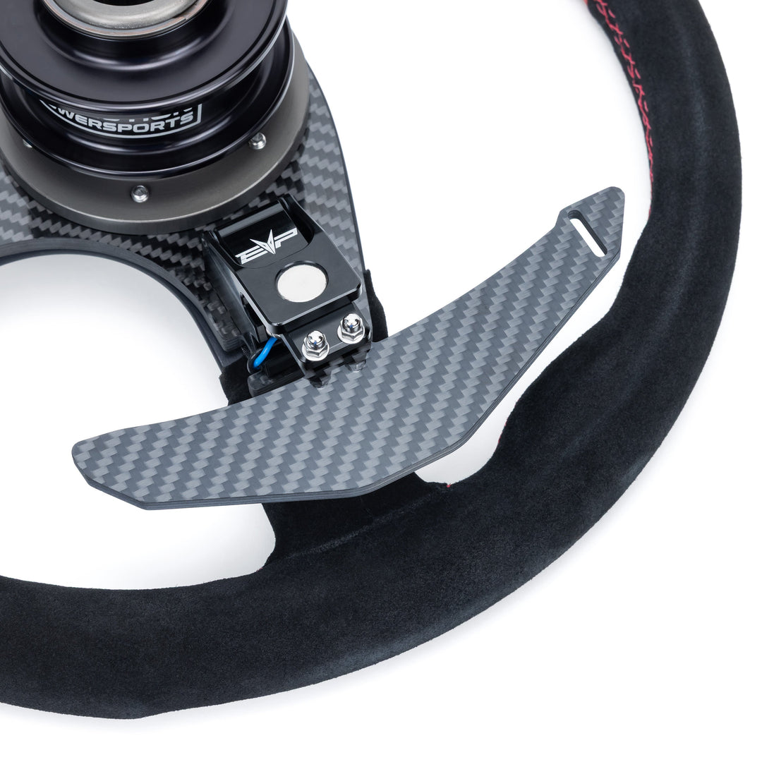 EVP.MOde Race Steering Wheel with Carbon Fiber Paddles and Quick-Release Hub Adapter Kit for Can-Am Maverick R