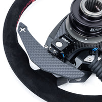 EVP.MOde Multifunction Steering Wheel with Carbon Fiber Paddles and Quick-Release Hub Adapter Kit for Can-Am Maverick R