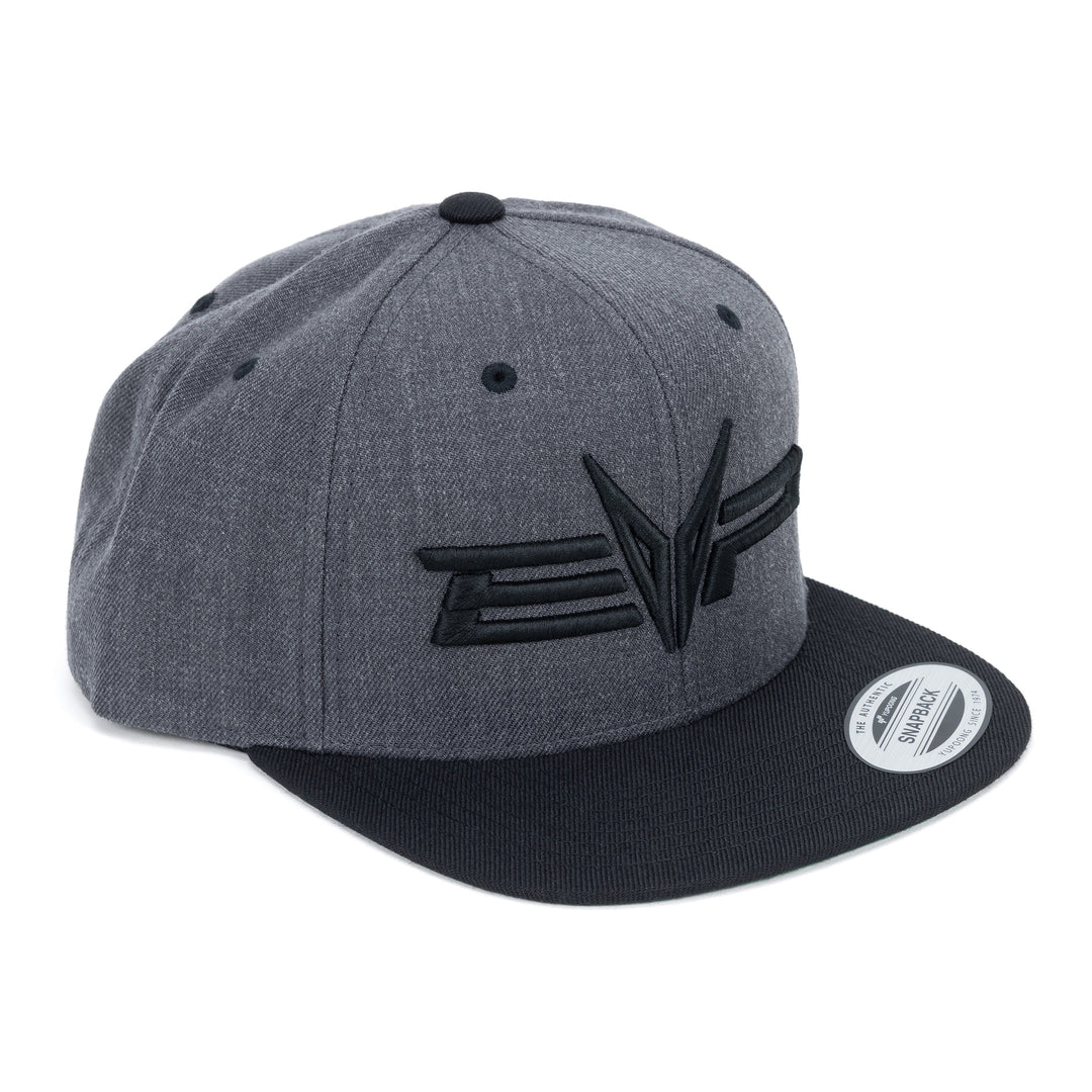 EVP heather gray canvas snapback hat with stealth stitched EVP logo