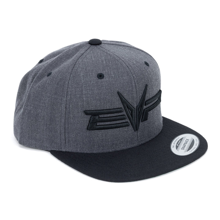 EVP heather gray canvas snapback hat with stealth stitched EVP logo