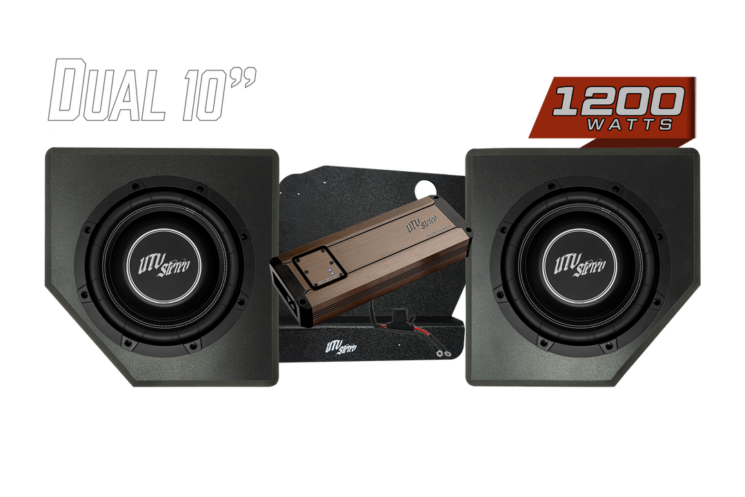 UTV Stereo dual 10 inch subwoofer system with 1200 watt amplifier