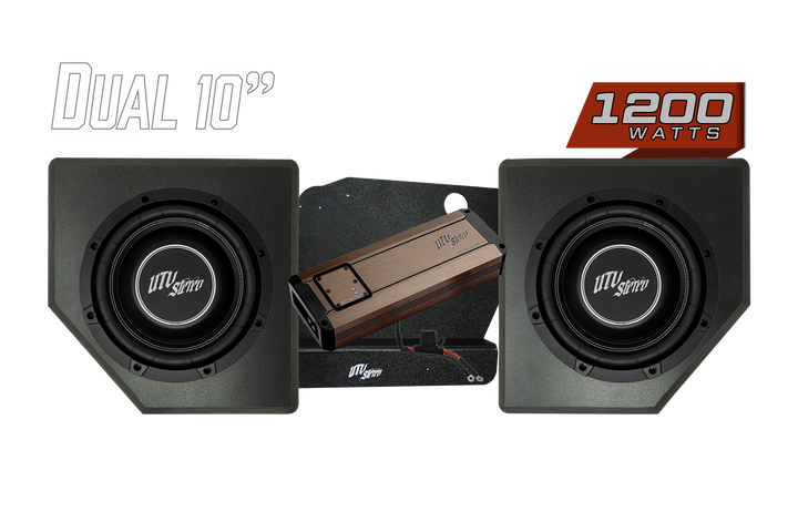 UTV Stereo dual 10 inch subwoofer system with 1200 watt amplifier