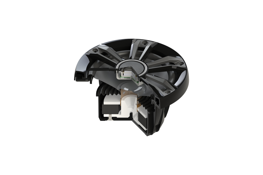 UTV Stereo subwoofer cross section showing internal components