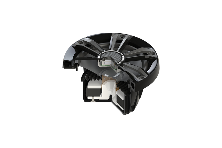 UTV Stereo subwoofer cross section showing internal components