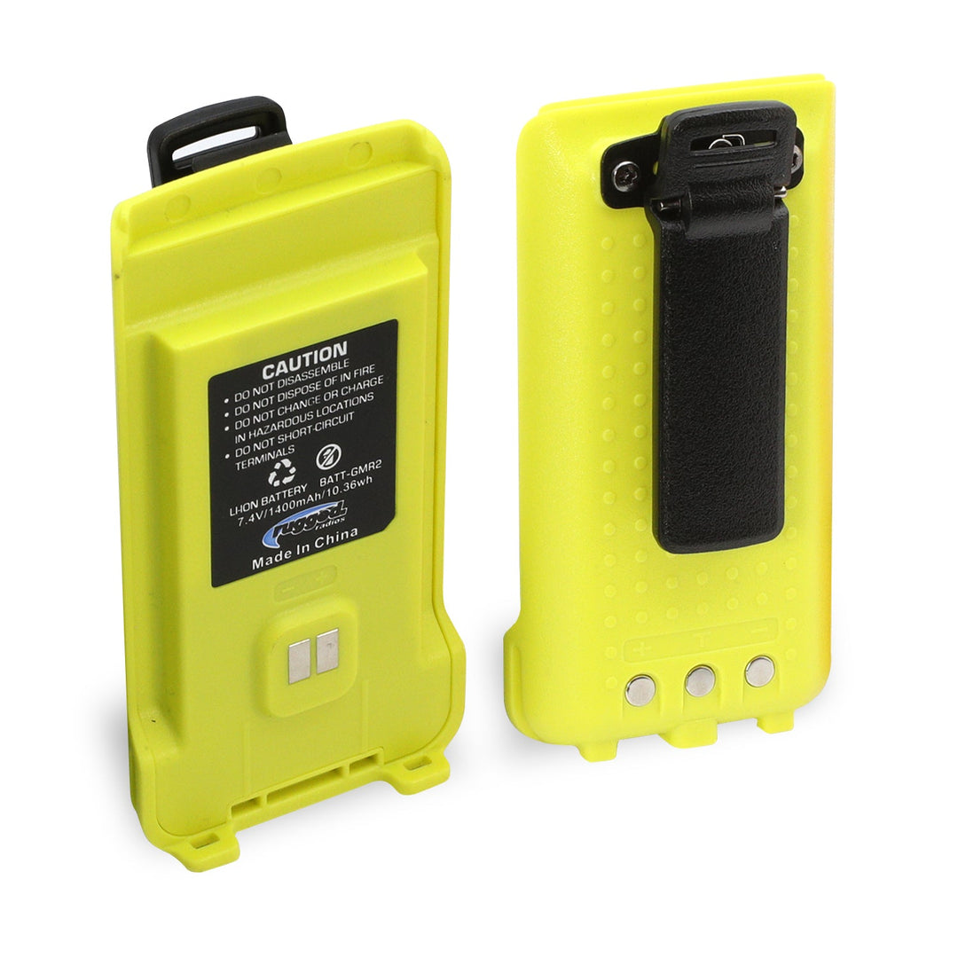 GMR2 Replacement Battery with 12v Charge Port and Belt Clip - Safety Orange