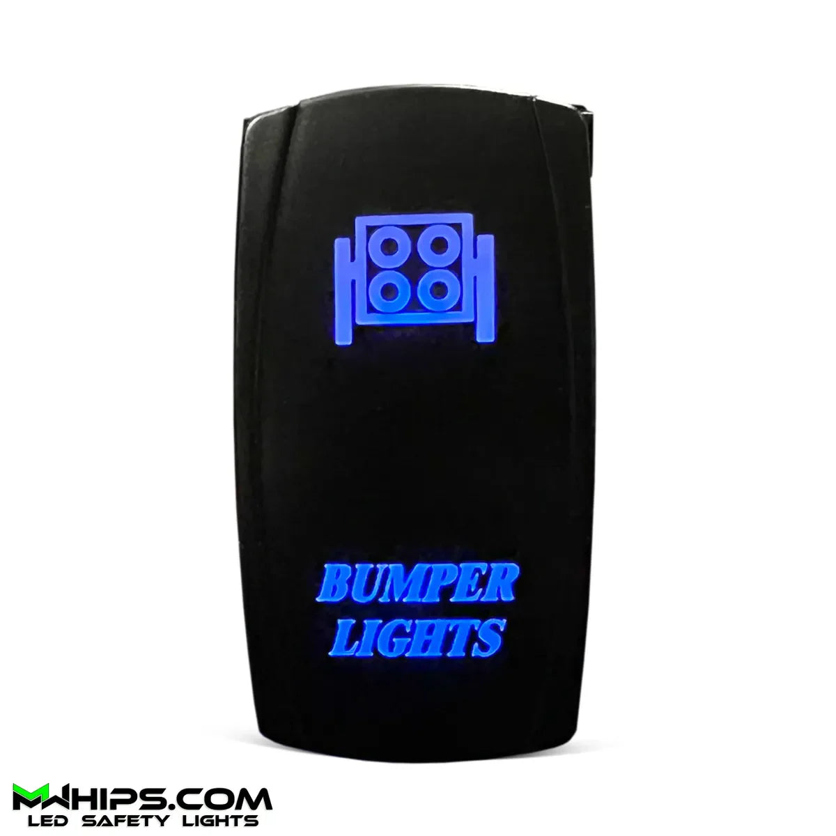 BUMPER LIGHTS - DUAL BLUE LED, 5 PIN, 20A/12V ON/OFF ROCKER SWITCH - Mwhips