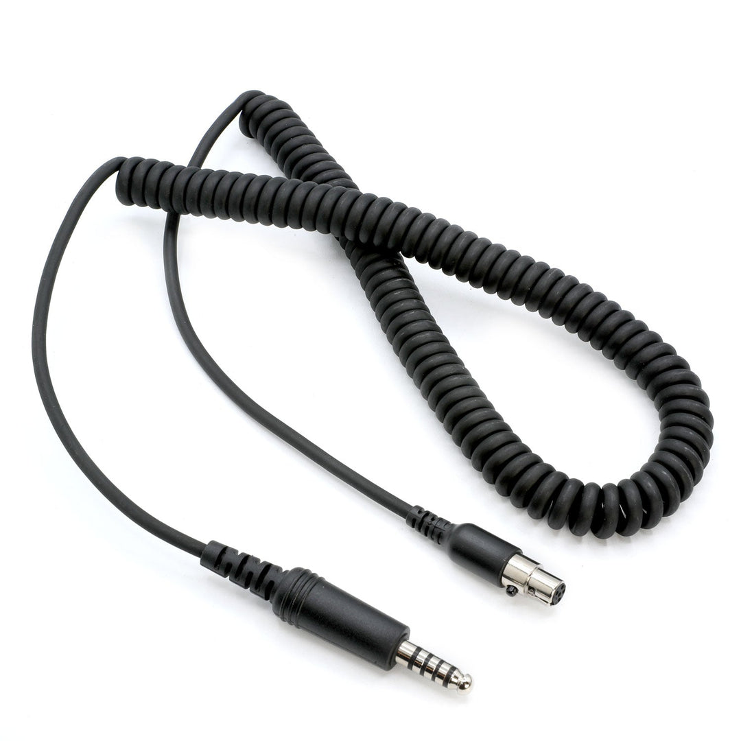 Firetruck Intercom Headset Coil Cord for Firecom Style Jacks - 15 Foot