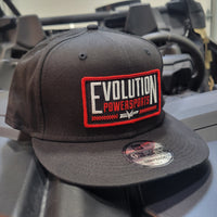 Checkered Patch Snapback Hat, Black Canvas
