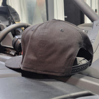 Checkered Patch Snapback Hat, Black Canvas