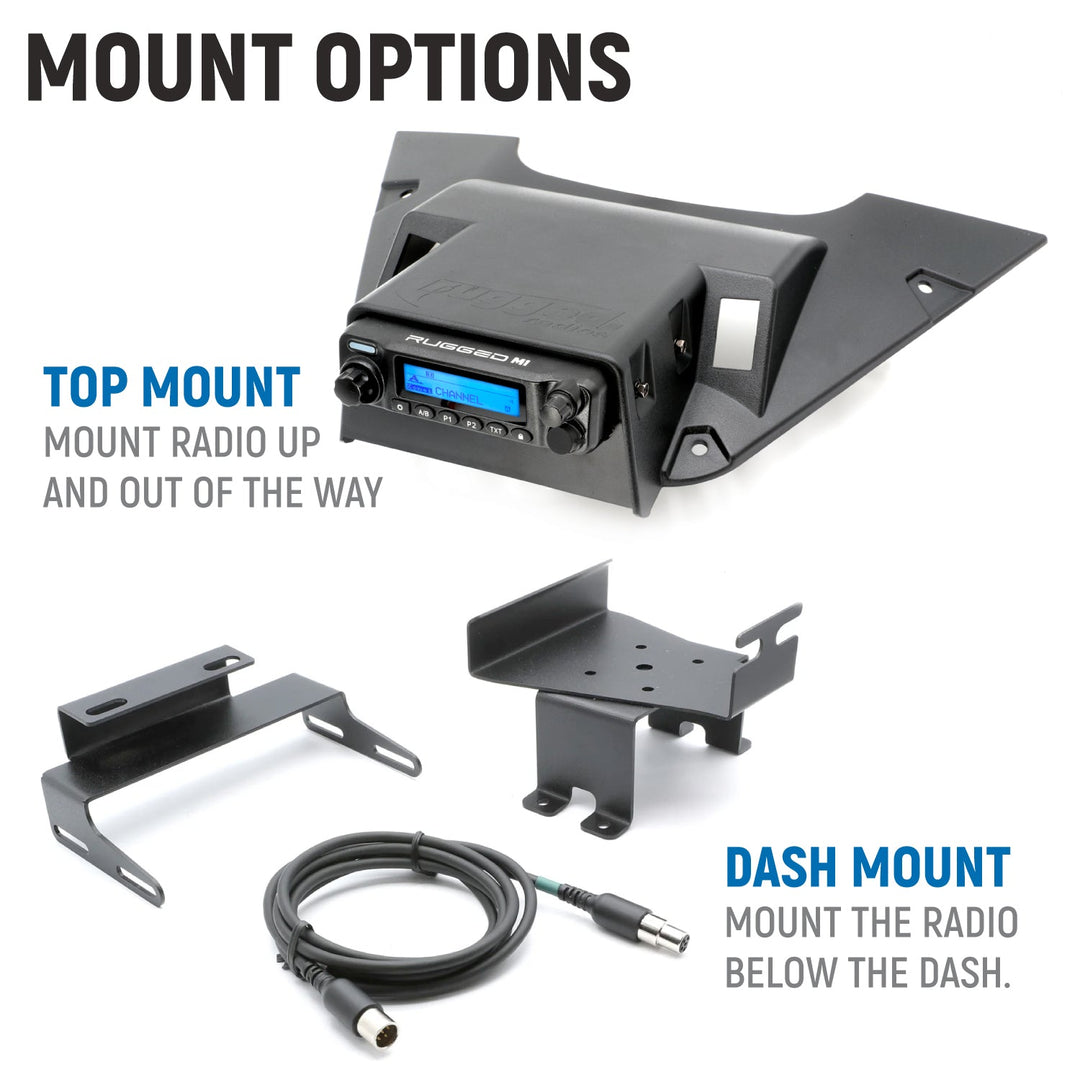 Can-Am Maverick R Complete Communication Kit with Rocker Switch Bluetooth Intercom and 2-Way Radio - 696 PLUS Remote Head / M1 VHF Business Band / Dash Mount