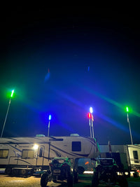 Complete Single Color Camp Locator Kit (flag pole, mount, whip & harness) - Mwhips