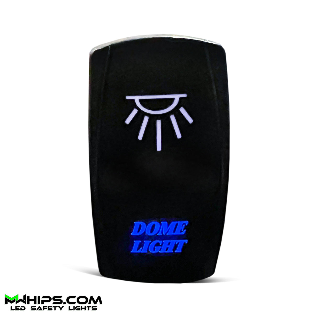 DOME LIGHT - DUAL BLUE LED, 5 PIN, 20A/12V ON/OFF ROCKER SWITCH - Mwhips