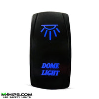 DOME LIGHT - DUAL BLUE LED, 5 PIN, 20A/12V ON/OFF ROCKER SWITCH - Mwhips