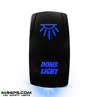 DOME LIGHT - DUAL BLUE LED, 5 PIN, 20A/12V ON/OFF ROCKER SWITCH - Mwhips