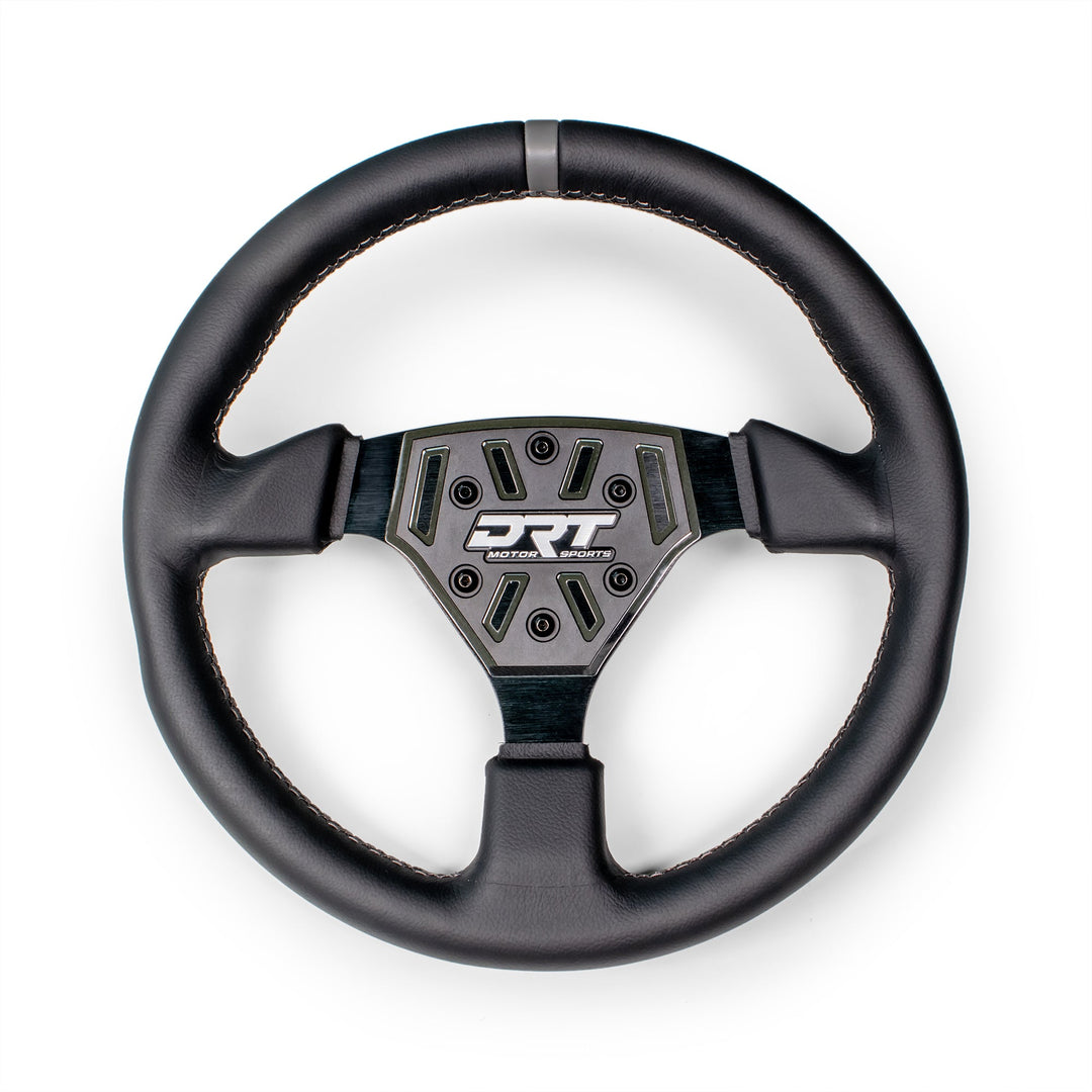Round utv steering wheel in leather finish 