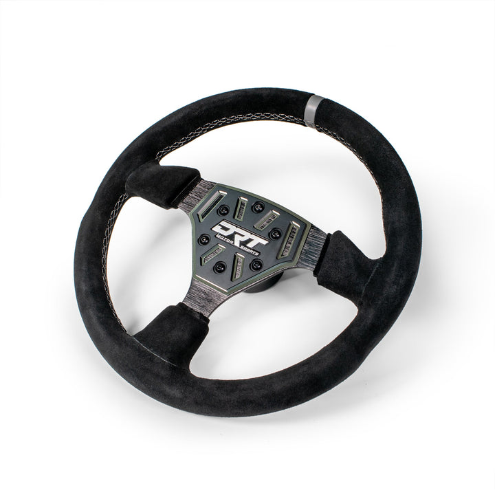 Round utv steering wheel in suede finish 