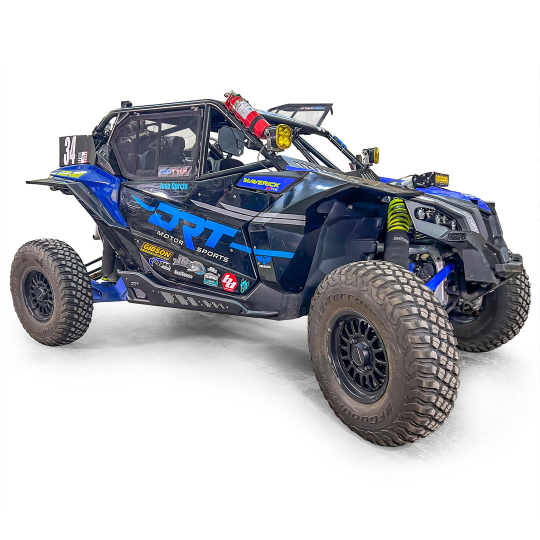 Installed rock rail enhancing ground clearance on Can‑Am X3 chassis